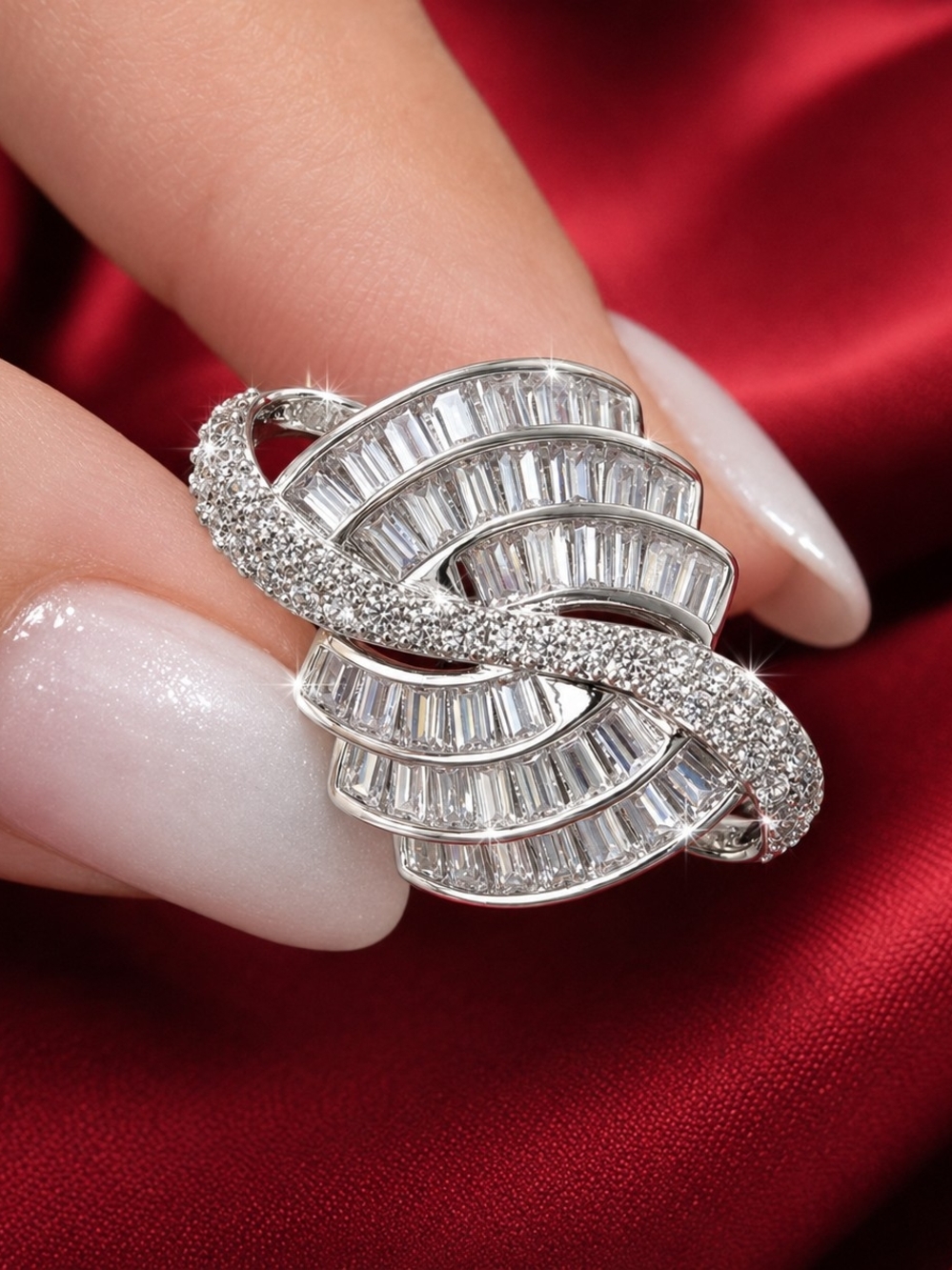 European Fashion Designer-Inspired Asymmetrical Bar Jewelry with Sparkling Stone